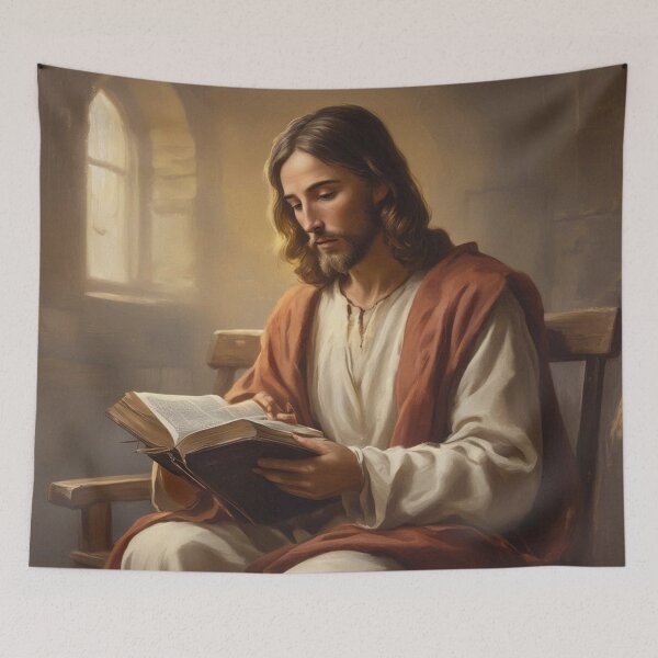 Item preview, Jesus reading the bible designed and sold by JesusClub.