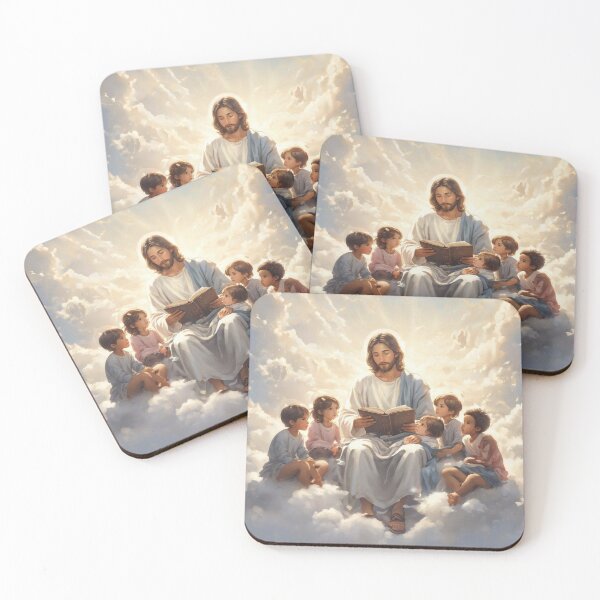 Item preview, Jesus reading the bible to children in heaven designed and sold by JesusClub.