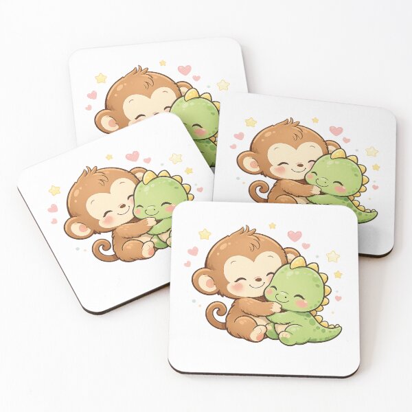 Item preview, Cute Monkey & Baby Dino Hug designed and sold by Peter-Wurst.