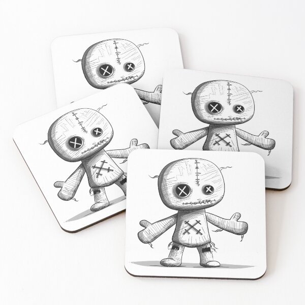 Item preview, Creepy Cute Stitched Doll – Gothic Voodoo Plush Sketch Art designed and sold by inkoutninja.