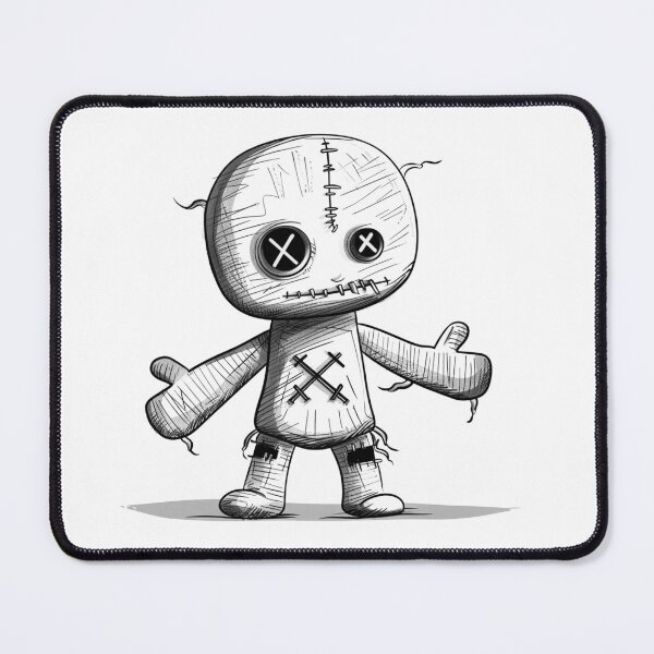 Item preview, Creepy Cute Stitched Doll – Gothic Voodoo Plush Sketch Art designed and sold by inkoutninja.