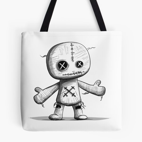 Item preview, Creepy Cute Stitched Doll – Gothic Voodoo Plush Sketch Art designed and sold by inkoutninja.