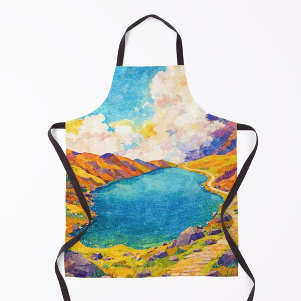 Item preview, Mountain Lagoon Trail Panorama, Watercolor Papercut, Mixed Media Digital Collage designed and sold by SWSandraWechner.