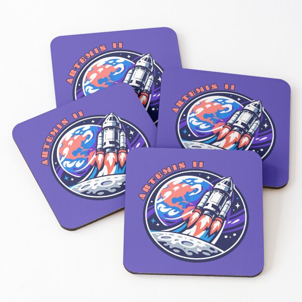 Item preview, Artemis II Inspired Space Mission Patch Sticker | Retro Futuristic Rocket Moon Design designed and sold by SimplyJasper.