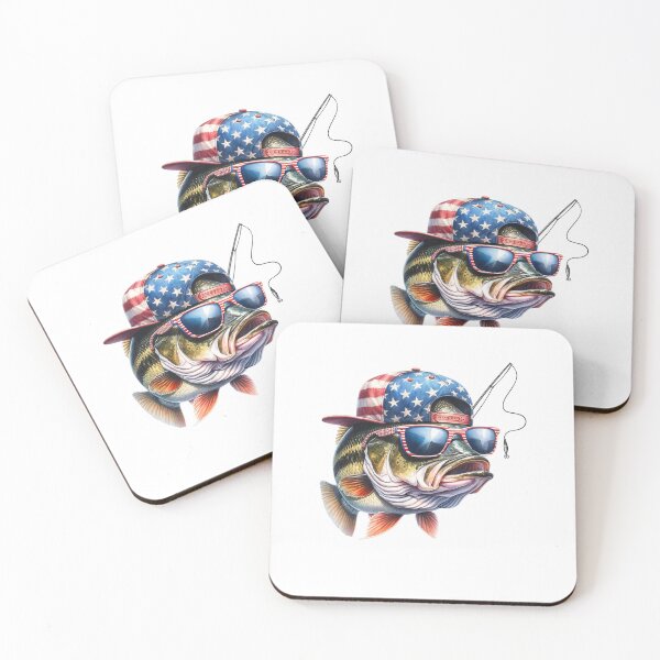 Item preview, Funny Bass Fishing American Flag Hat – Patriotic Fisherman 4th of July Graphic designed and sold by alber-garnell.