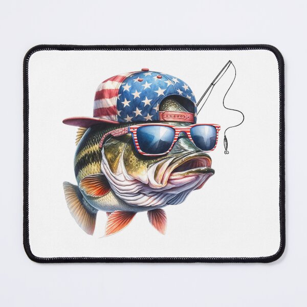 Item preview, Funny Bass Fishing American Flag Hat – Patriotic Fisherman 4th of July Graphic designed and sold by alber-garnell.