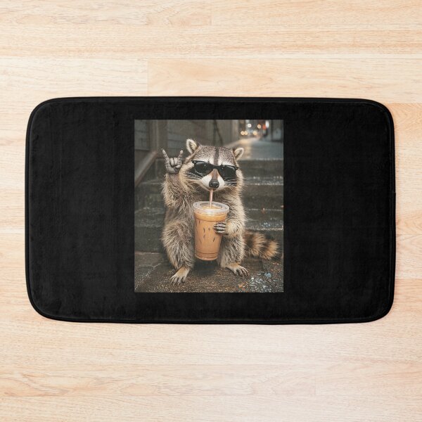 Item preview,  Raccoon Drinking Iced Coffee Funny Meme Street Style designed and sold by Hedoraxe.