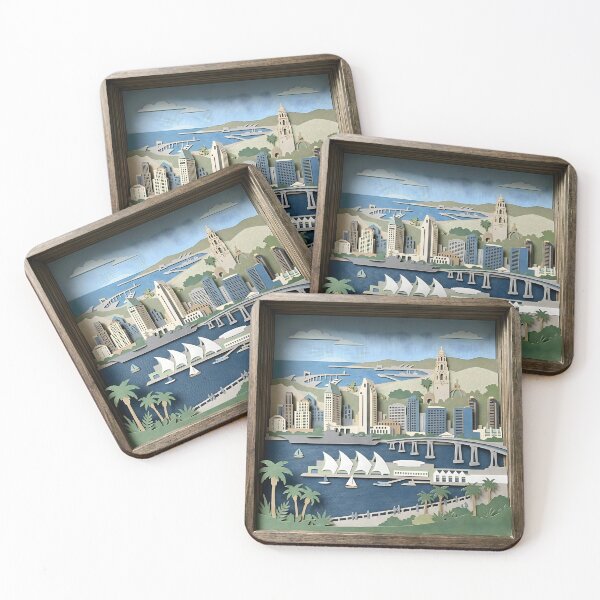 Item preview, San Diego California America Layered Paper Art Diorama designed and sold by TackyTime.