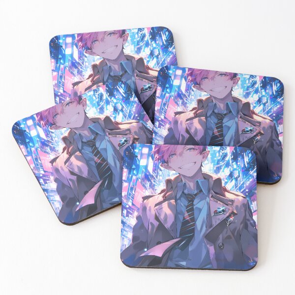 Item preview, Renzo Shima Blue Exorcist Neon City Smirk designed and sold by PMartistStudio.