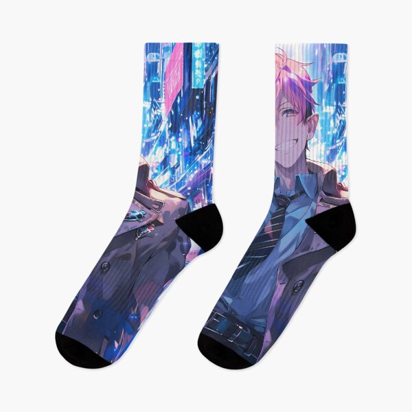 Item preview, Renzo Shima Blue Exorcist Neon City Smirk designed and sold by PMartistStudio.