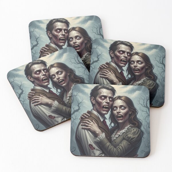 Item preview, Vintage Undead Embrace: Vampire Zombie Couple Art designed and sold by The monster .