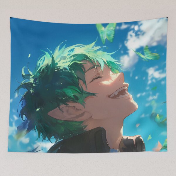 Item preview, Amaimon Blue Exorcist Sky Butterflies Joyful Smile designed and sold by PMartistStudio.