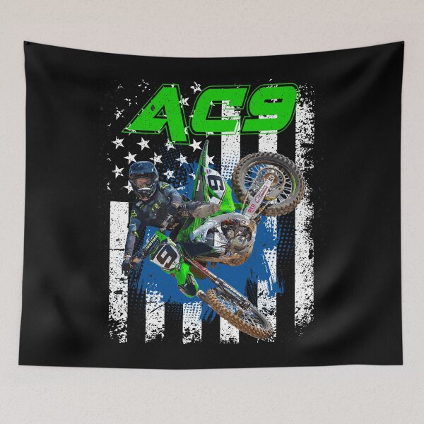 Item preview, Motocross Rider AC9 Dirt Bike USA Tee designed and sold by FroggyBaBoy.