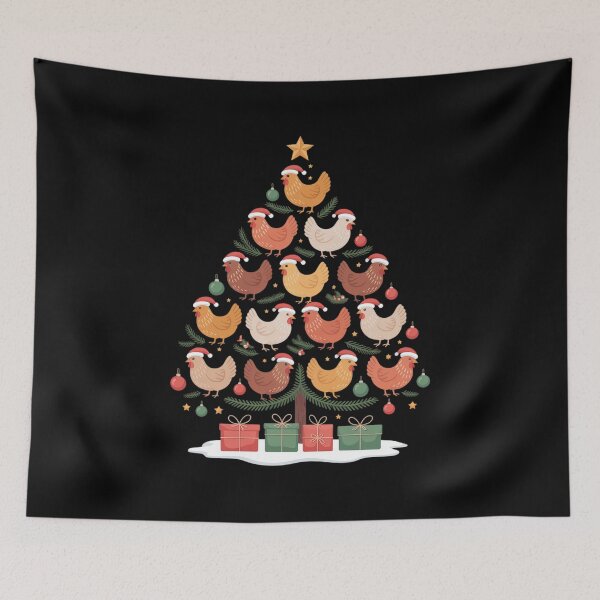 Item preview, Festive Chicken Christmas Tree for Holiday  designed and sold by Rrettgison.