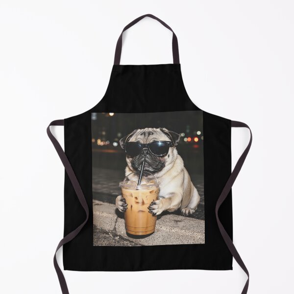 Item preview, Funny Pug Dog Drinking Iced Coffee designed and sold by Hedoraxe.