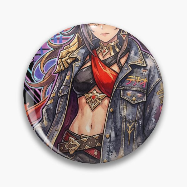 Item preview, Genshin Dehya Flame Mane Eremite Vaporwave Retro Portrait designed and sold by Senpaiwaves.