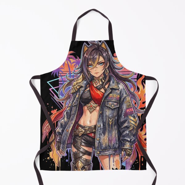 Item preview, Genshin Dehya Flame Mane Eremite Vaporwave Retro Portrait designed and sold by Senpaiwaves.