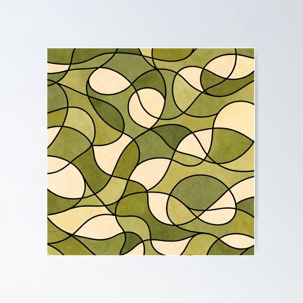 Item preview, Sage Green Abstract Organic Shapes Pattern designed and sold by Myra365Art.