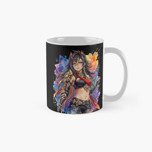 Item preview, Dehya Genshin Impact Tan Skin Lioness Vaporwave Neon Grid designed and sold by Senpaiwaves.