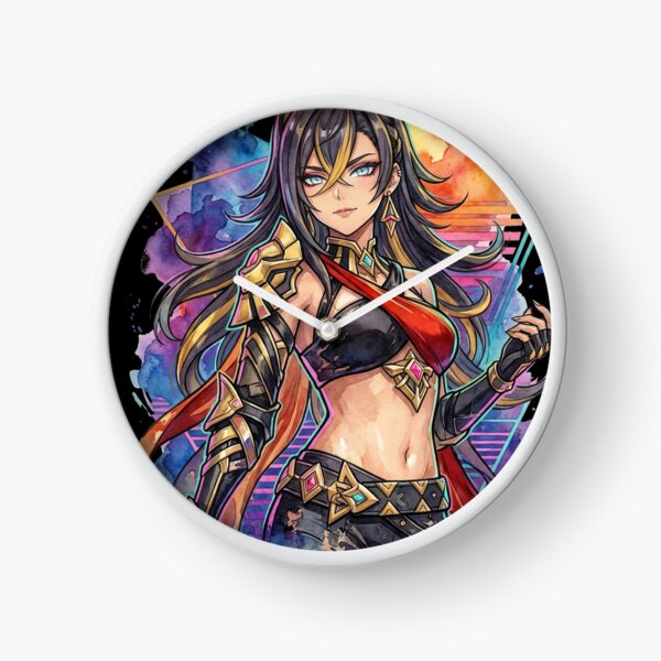 Item preview, Dehya Genshin Impact Tan Skin Lioness Vaporwave Neon Grid designed and sold by Senpaiwaves.