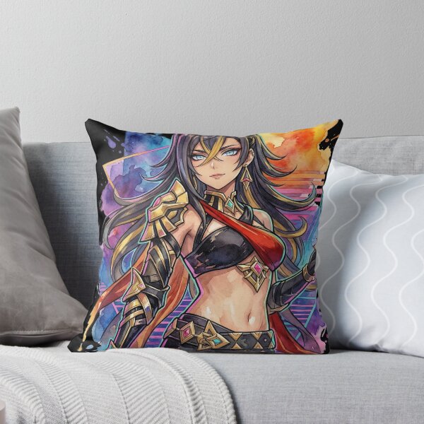 Item preview, Dehya Genshin Impact Tan Skin Lioness Vaporwave Neon Grid designed and sold by Senpaiwaves.
