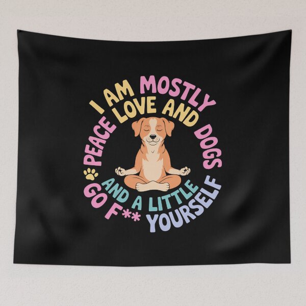 Item preview, Dog Saying Peace Love and Dogs Funny Yoga designed and sold by consfafaperi.