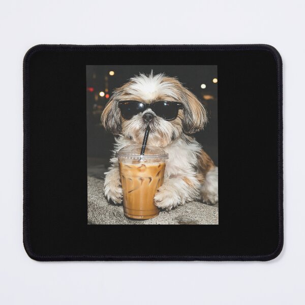 Item preview, Funny Dog Drinking Iced Coffee designed and sold by Hedoraxe.