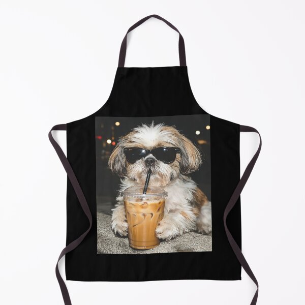 Item preview, Funny Dog Drinking Iced Coffee designed and sold by Hedoraxe.