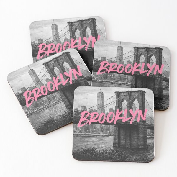 Item preview, Brooklyn NYC Pink Brush Typography designed and sold by Quiet Sun.