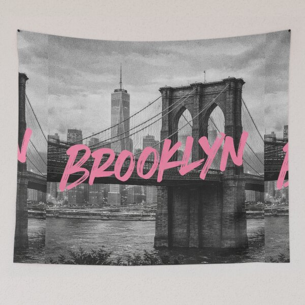 Item preview, Brooklyn NYC Pink Brush Typography designed and sold by Quiet Sun.