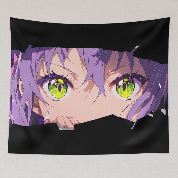 Item preview, Hiiragi Shinoa Seraph Of The End Neon Eyes Torn Paper Peek designed and sold by PMartistStudio.