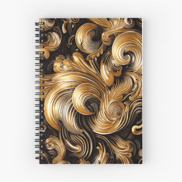 Item preview, Luxury Gold Baroque Pattern on Black – Elegant Vintage Ornamental Design designed and sold by ARTHEMID.