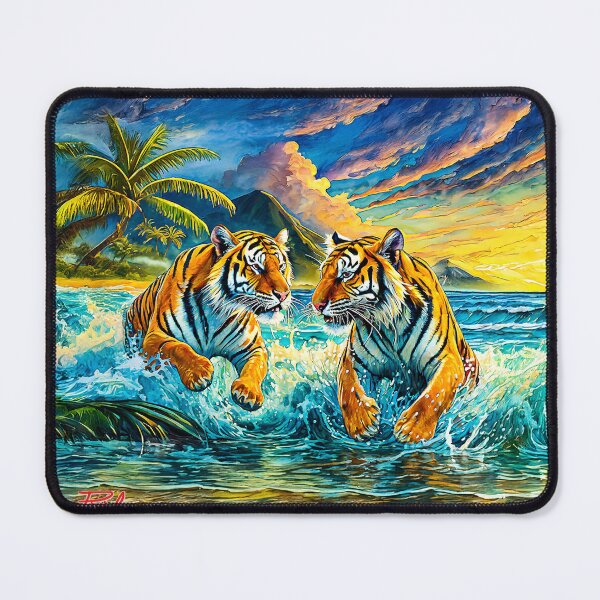 Item preview, Tigers in Waves #4 Design by rich AMeN Gill designed and sold by RichAMeNGill.