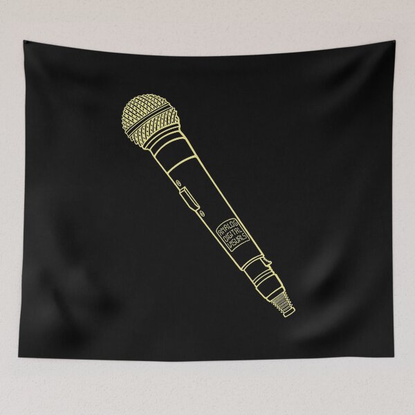 Item preview, Retro Microphone Hip Hop Graphic Tee (Flavescent Yellow Lines) – Old School MC Rap Culture Streetwear T-Shirt designed and sold by analogdigitalvz.