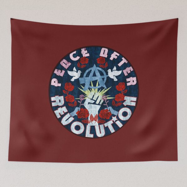 Item preview, Peace After Revolution Anarchy and Roses Badge designed and sold by thelivingrp.