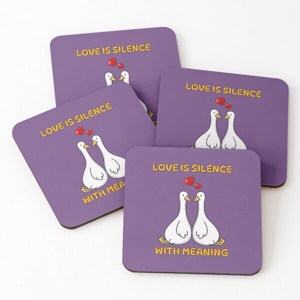 Item preview, Love Is Silence With Meaning – Romantic Goose Couple Heart Minimal designed and sold by INNERSELFART.