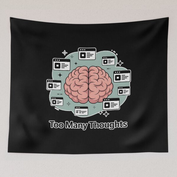 Item preview, Too Many Thoughts Brain Tabs Aesthetic Overthinking Introvert Meme Shirt designed and sold by ImaginedSpace7.