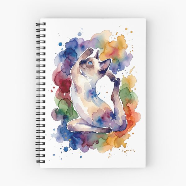 Item preview, Siamese Cat Yoga King Pigeon Chakra Watercolor designed and sold by Tayogart.