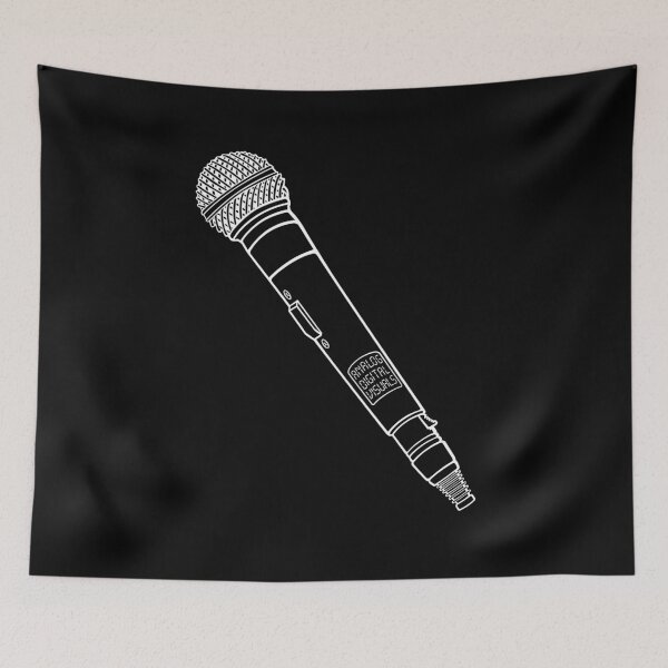 Item preview, Retro Microphone Hip Hop Graphic Tee (White Lines) Choose a Darker Color / – Old School MC Rap Culture Streetwear T-Shirt designed and sold by analogdigitalvz.