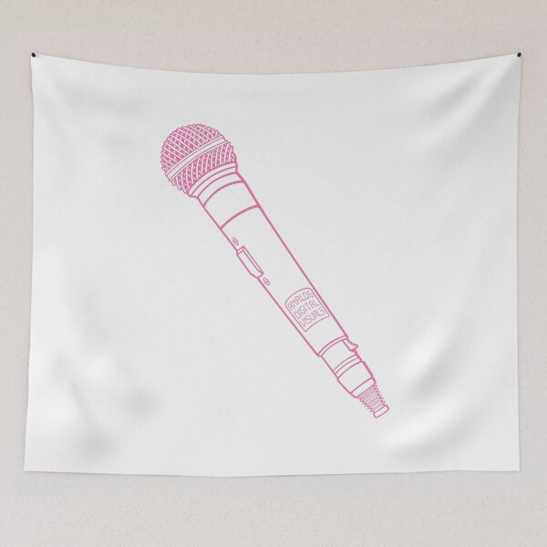 Item preview, Retro Microphone Hip Hop Graphic Tee (Blush Red Lines) – Old School MC Rap Culture Streetwear T-Shirt designed and sold by analogdigitalvz.