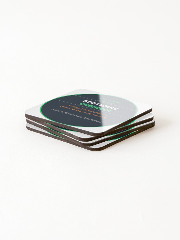 Thumbnail 4 of 5, Coasters (Set of 4), Software Engineer Sticker designed and sold by LukeWCreates201.
