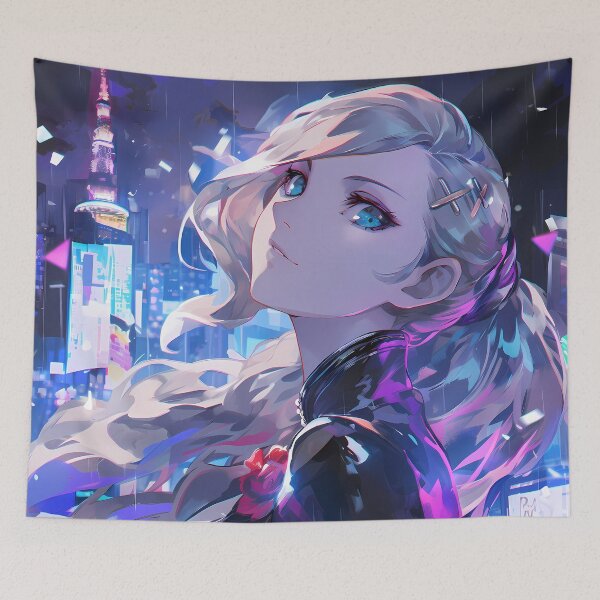 Item preview, Justine Caroline Persona 5 Neon City Night Rain designed and sold by earlobejerk.