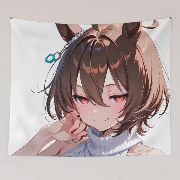 Item preview, Agnes Tachyon Uma Musume Cozy Knitwear Portrait Blush Minimal designed and sold by Spraykart.