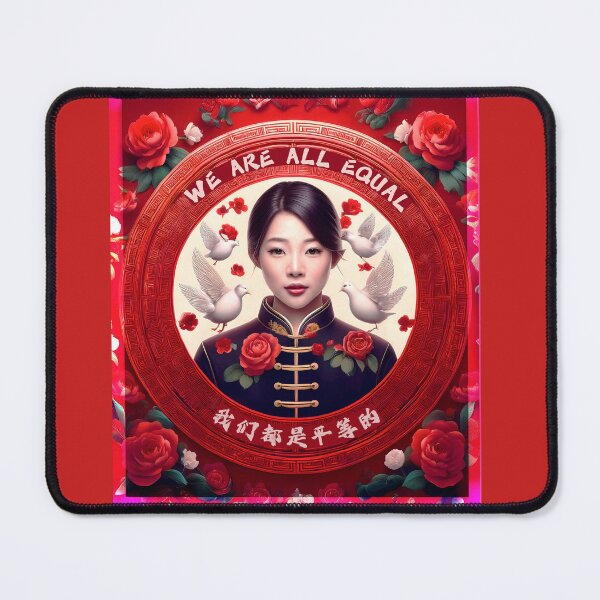 Item preview, Chinese We Are All Equal Red Portrait Art designed and sold by thelivingrp.