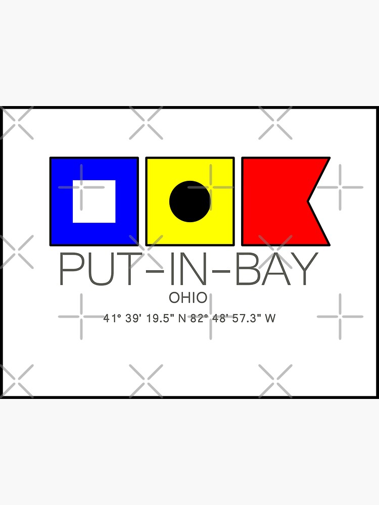 "Put in Bay Ohio Nautical Flag Art" Sticker for Sale by MyHandmadeSigns