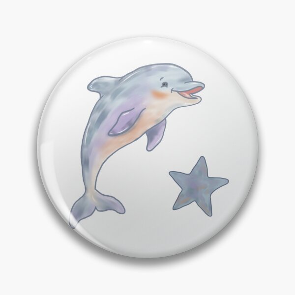 Item preview, Whimsical Watercolor Dolphin & Stars Pattern designed and sold by Potattoo.