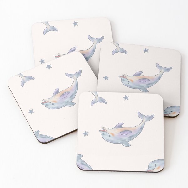 Item preview, Whimsical Watercolor Dolphin & Stars Pattern designed and sold by Potattoo.