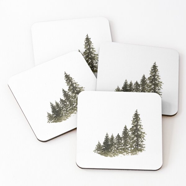 Item preview, Moody Pine Forest Watercolor | Rustic Woodland Nature Art designed and sold by Little Bloom Studio.