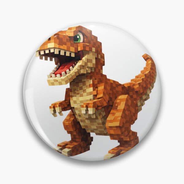 Item preview, Cute Pixel T-Rex – Orange Blocky Dinosaur designed and sold by Peter-Wurst.