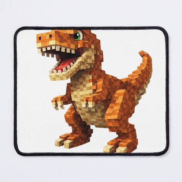 Item preview, Cute Pixel T-Rex – Orange Blocky Dinosaur designed and sold by Peter-Wurst.